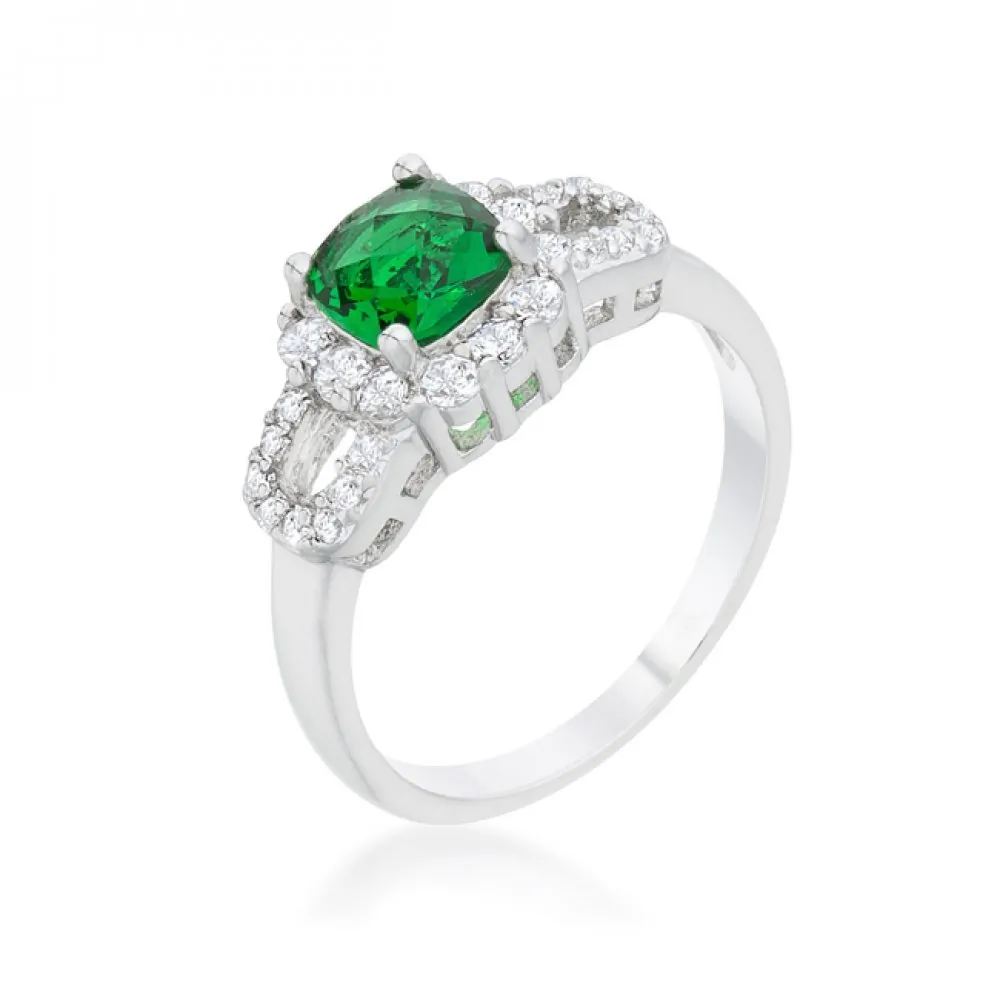 Icon J12130 Liz 1.1ct Emerald Cz Rhodium Classic Ring (size: 05) R0845