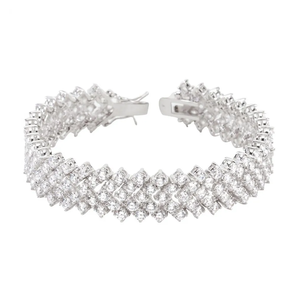 Icon J4234 Chevron Cz Tennis Bracelet B01464r-c01