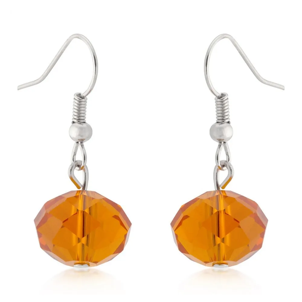 Icon J4437 Orange Faceted Bead Earrings E01815rw-c70