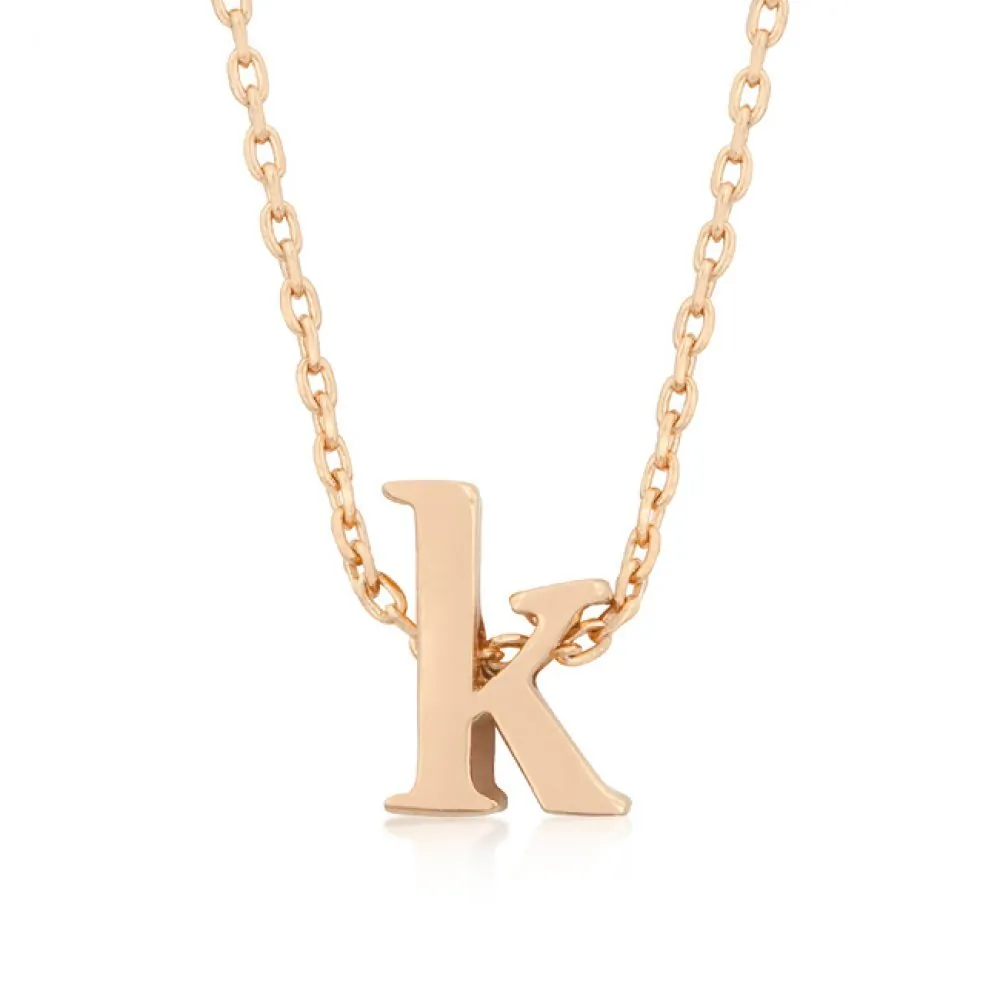 Icon J4836 Rose Gold Initial K Pendant P11409a-v00-k