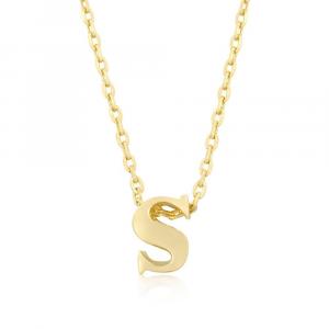 Icon J4870 Golden Initial S Pendant P11409g-v00-s