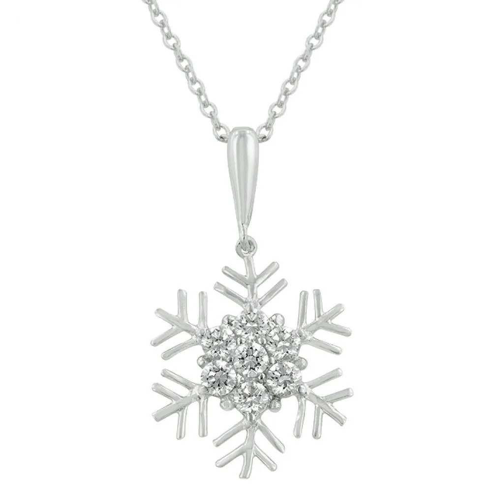 Icon J4943 Snowflake Cubic Zirconia Pendant P50111r-c01