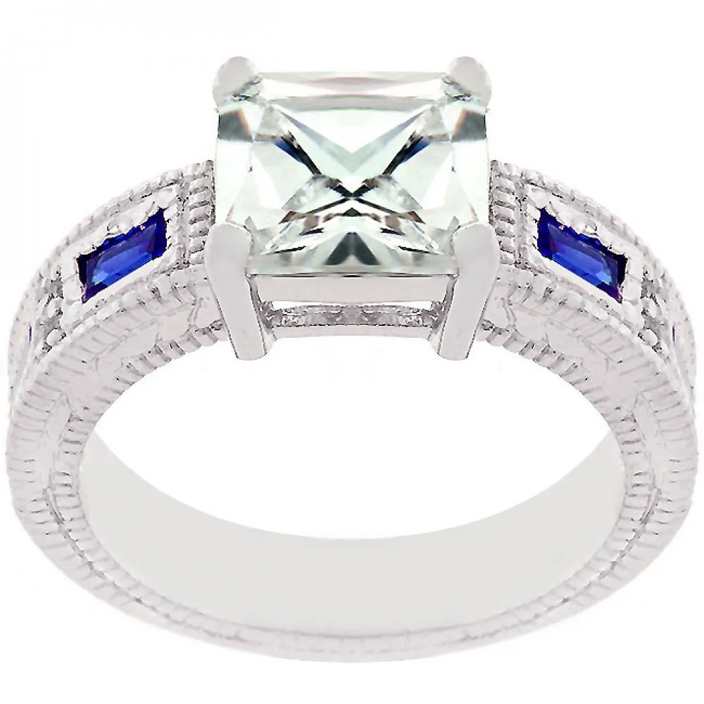 Icon J7170 Prima Donna Sapphire Blue Cubic Zirconia Ring (size: 05) R0