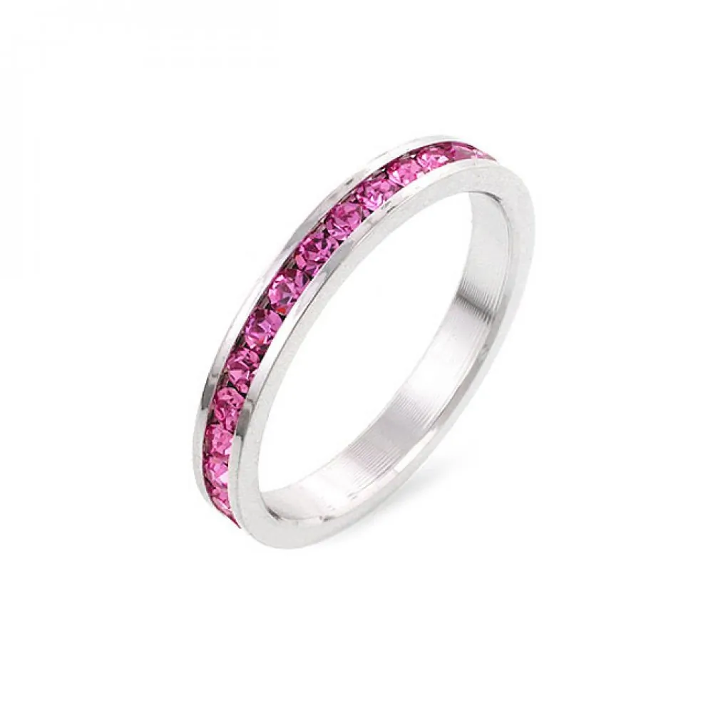 Icon J7902 Stylish Stackables Pink Crystal Ring (size: 08) R01147r-c12