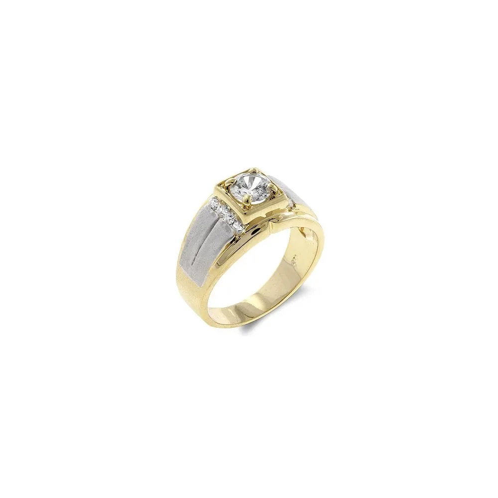 Icon J8045 Cubic Zirconia Two-tone Men039;s Ring (size: 12) R07173l-c0