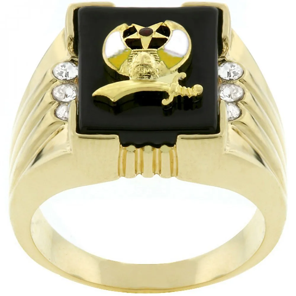 Icon J8147 3-stone Shriners Men039;s Ring (size: 13) R07570g-v01-13