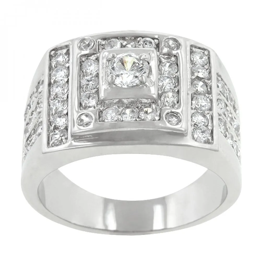 Icon J8171 Geometric Cubic Zirconia Ring (size: 13) R07687r-c01-13