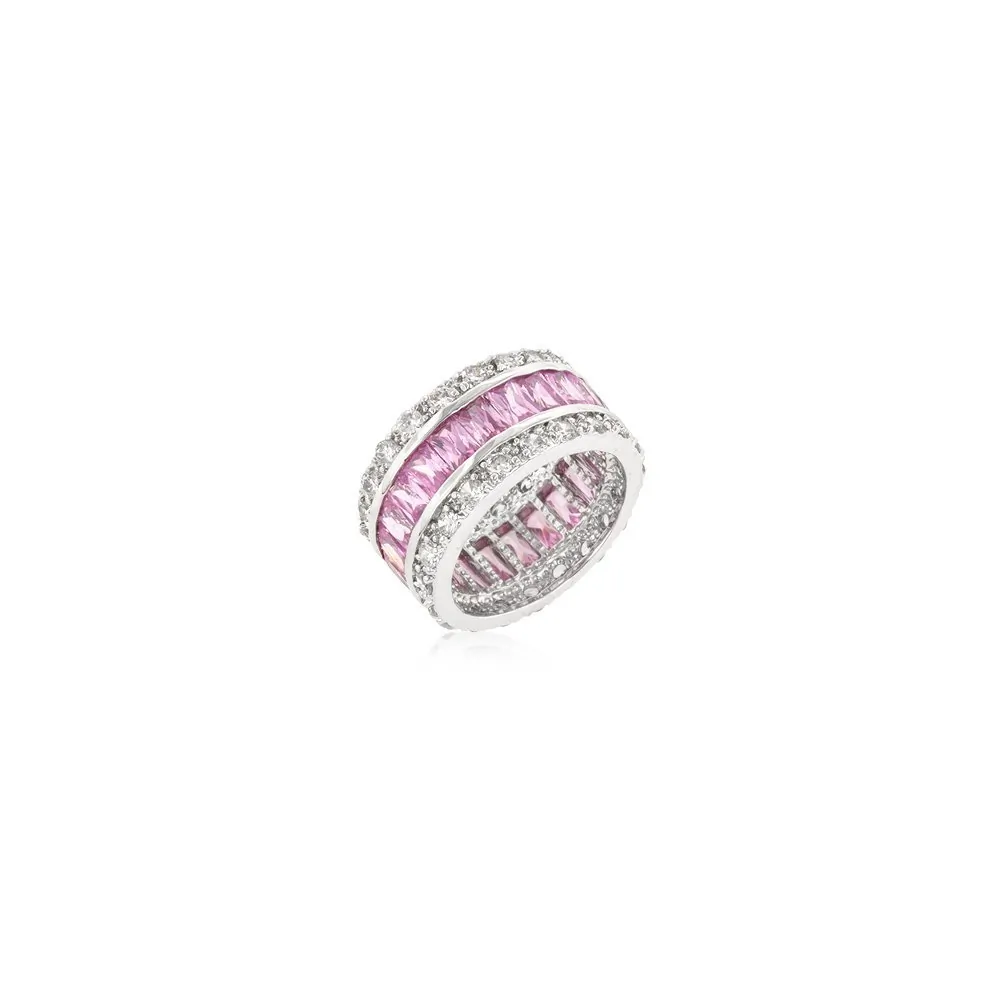 Icon J8280 Triple Row Pink Eternity Ring (size: 09) R07234r-c12-09