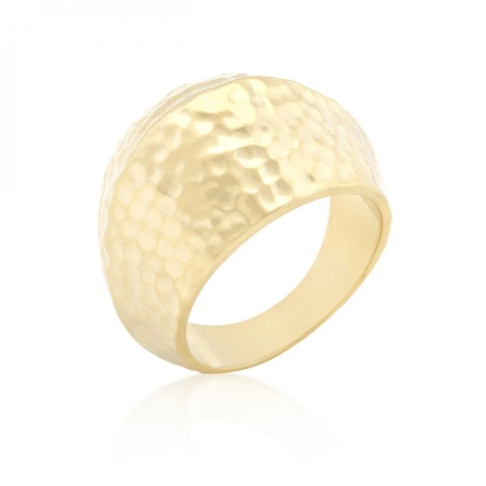 Icon J9257 Hammered Golden Fashion Ring (size: 05) R08275f-v00-05