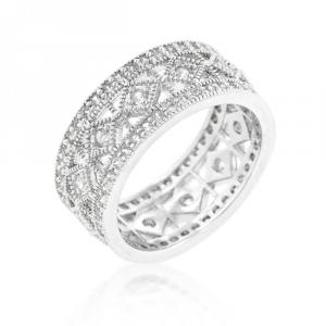 Icon J9490 Simple Classic Cubic Zirconia Band (size: 07) R08319r-c01-0