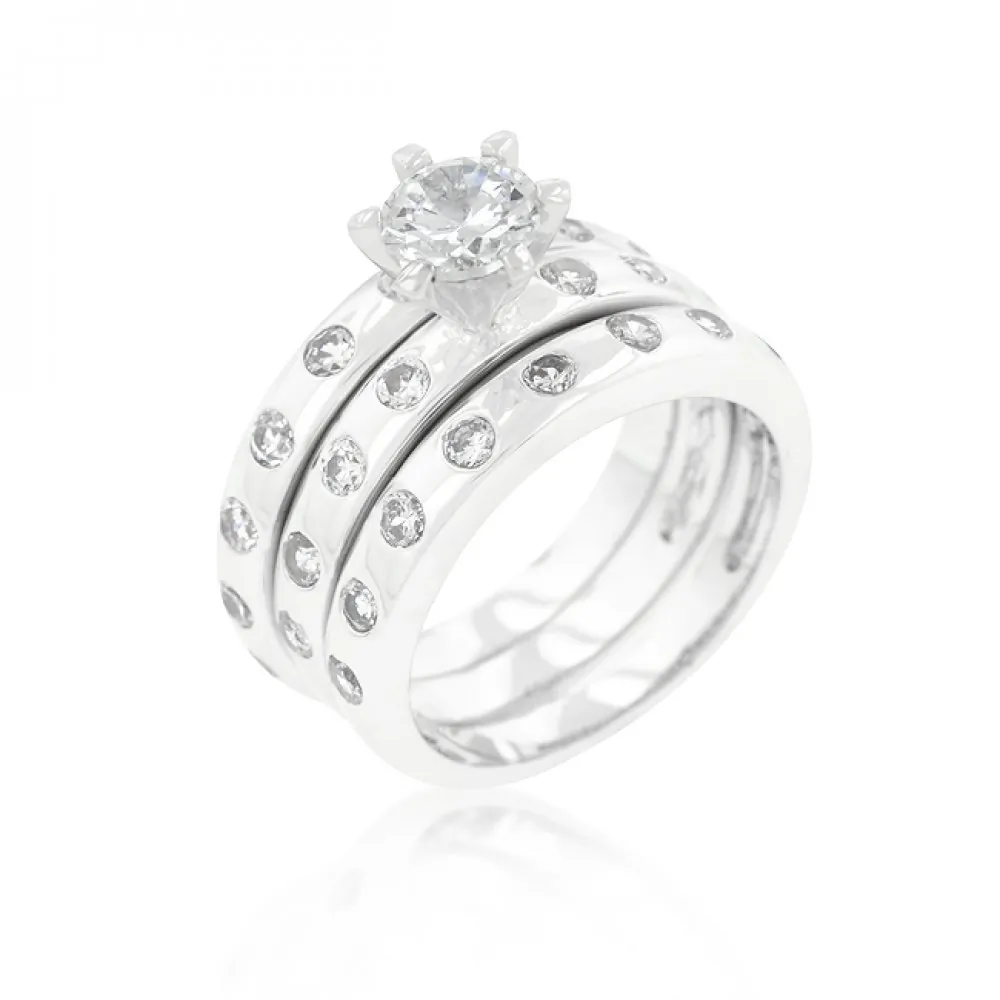 Icon J9524 Bezel Set Engagement Ring Set (size: 06) R08294r-c01-06