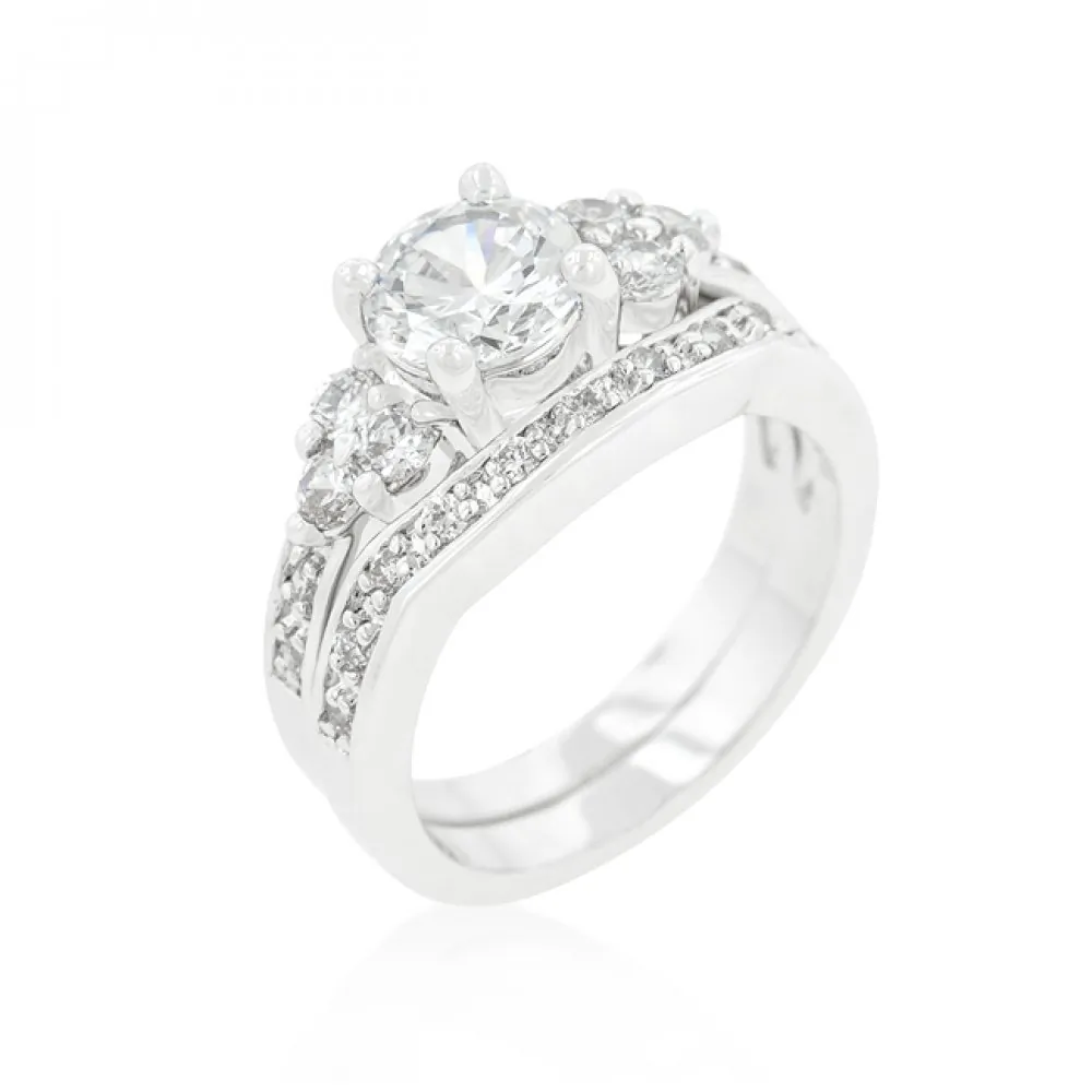 Icon J9532 Triple Stone Engagement Set (size: 07) R08302r-c01-07