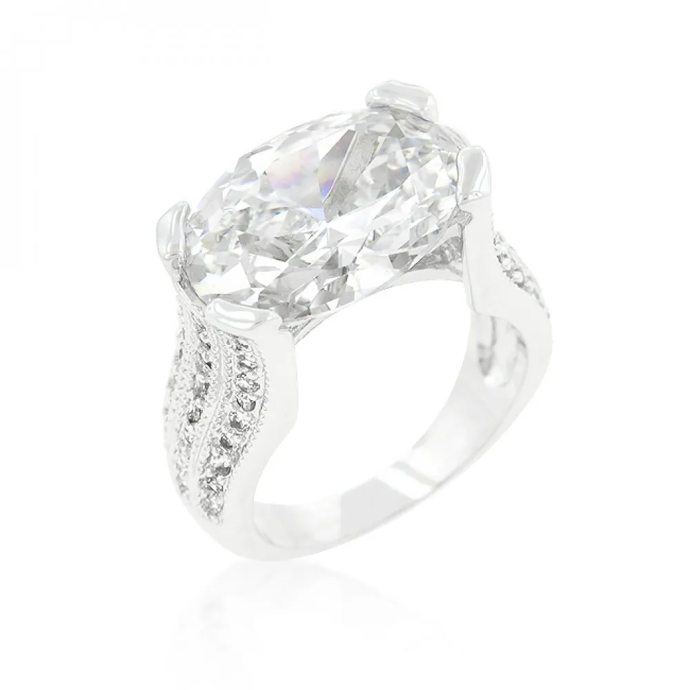 Icon J9589 Oval Triplet Cubic Zirconia Ring (size: 06) R07422r-c01-06