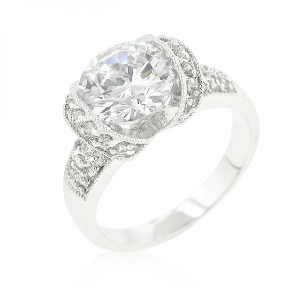 Icon J9649 Tension Set Cubic Zirconia Engagement Ring (size: 05) R0833