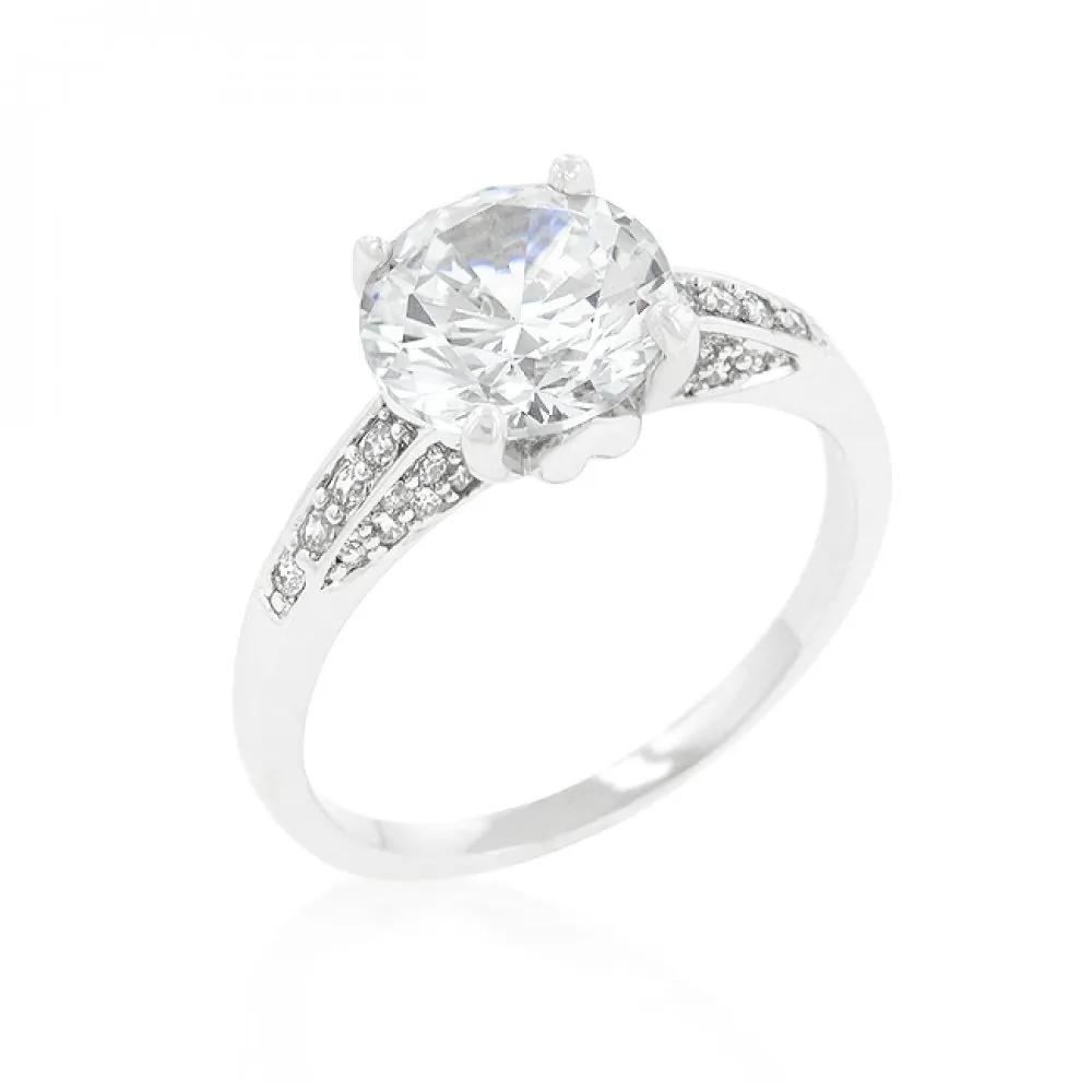 Icon J9661 Contemporary Engagement Ring With Large Center Stone (size: