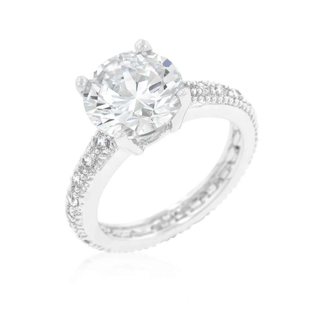 Icon J9695 Micro-pave Cubic Zirconia Engagement Ring (size: 09) R08336