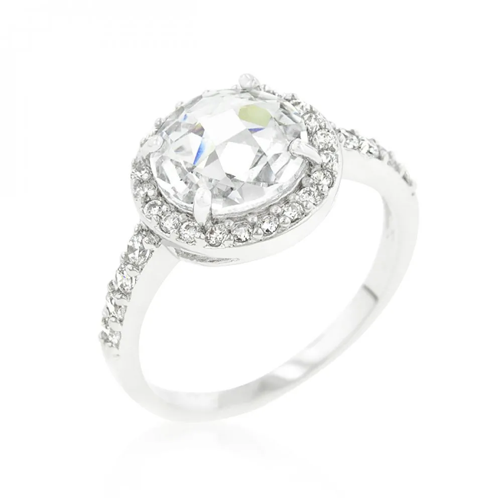 Icon J9699 Halo Style Faceted Engagement Ring (size: 06) R08337r-c01-0