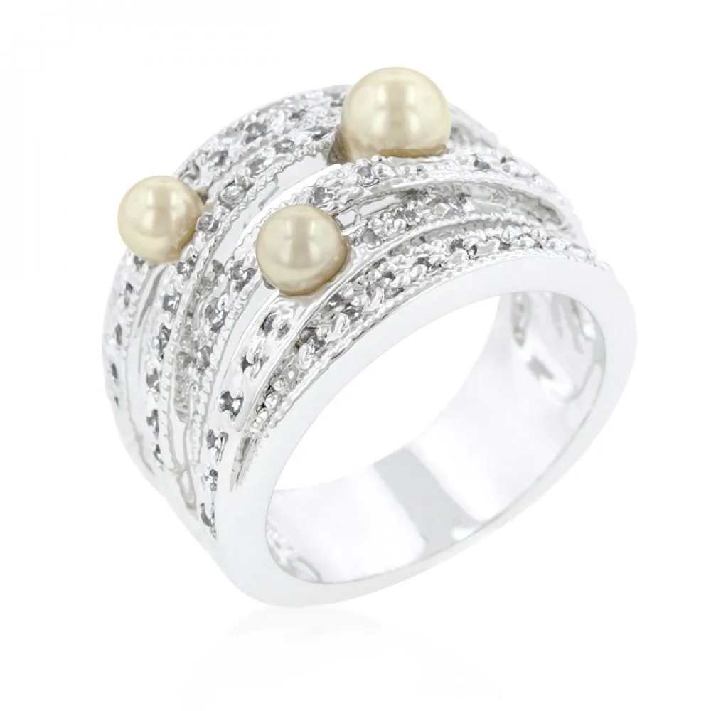 Icon J9787 Champagne Pearl Cocktail Ring (size: 10) R08263r-v01-10