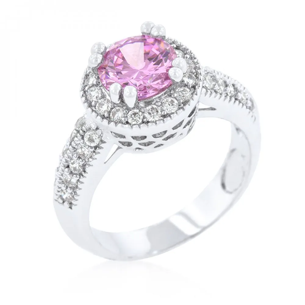 Icon J9815 Pink Halo Engagement Ring (size: 08) R08226r-c12-08