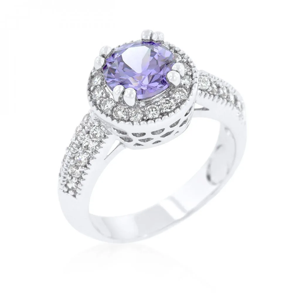 Icon J9830 Lavender Halo Engagement Ring (size: 09) R08226r-c22-09