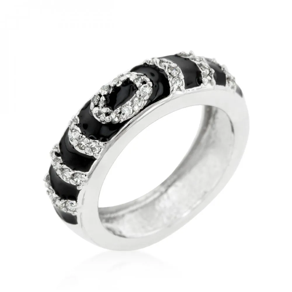 Icon J9882 Black Ripple Ring (size: 05) R07871r-v69-05