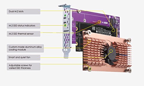 Qnap QM2-2P Dual M.2 221102280 Pcie Ssd Ex Ts-x53b Ts-563 Tvs-x63 Ts-x