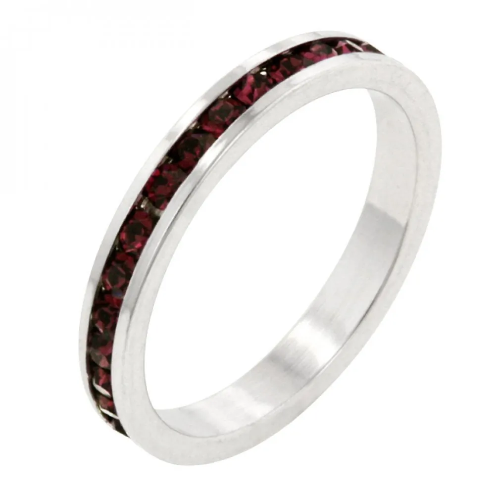 Icon J7922 Stylish Stackables With Garnet Crystal Ring (size: 06) R011