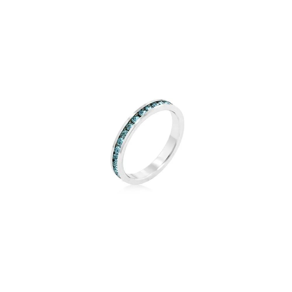 Icon J7936 Stylish Stackables Aquamarine Crystal Ring (size: 06) R0114