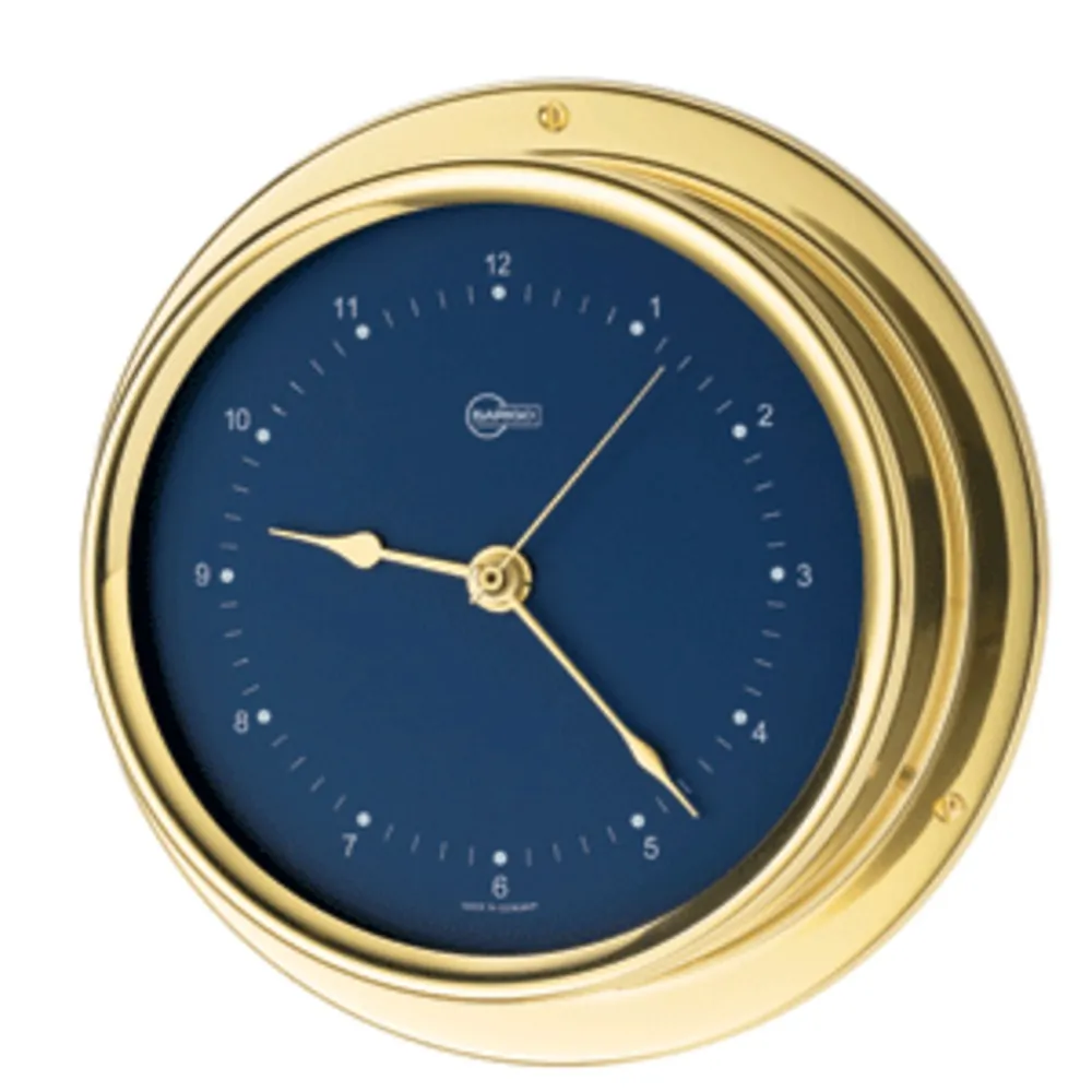 Barigo 684MSBL Regatta Series Quartz Ships Clock - Brass Housing - Blu