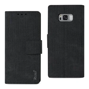 FC28-S8EDGEBK | Samsung Reiko Denim Wallet Case for Galaxy