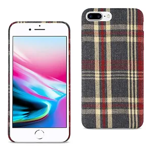 DF02-IPH8PLSRD | Apple Reiko Red Plaid Fabric Case for