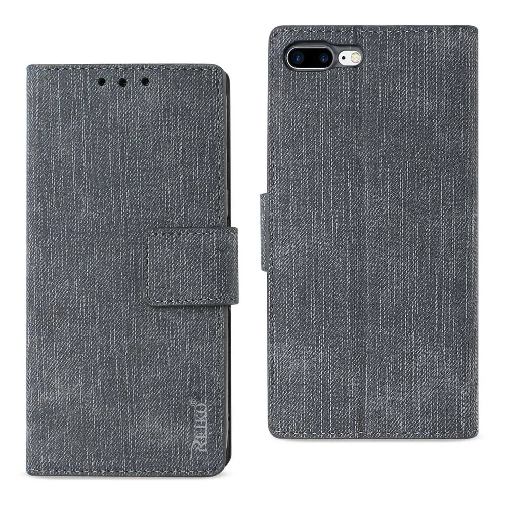 Apple FC28-IPH7PLSGY Reiko Iphone 8 Plus 7 Plus Denim Wallet Case With