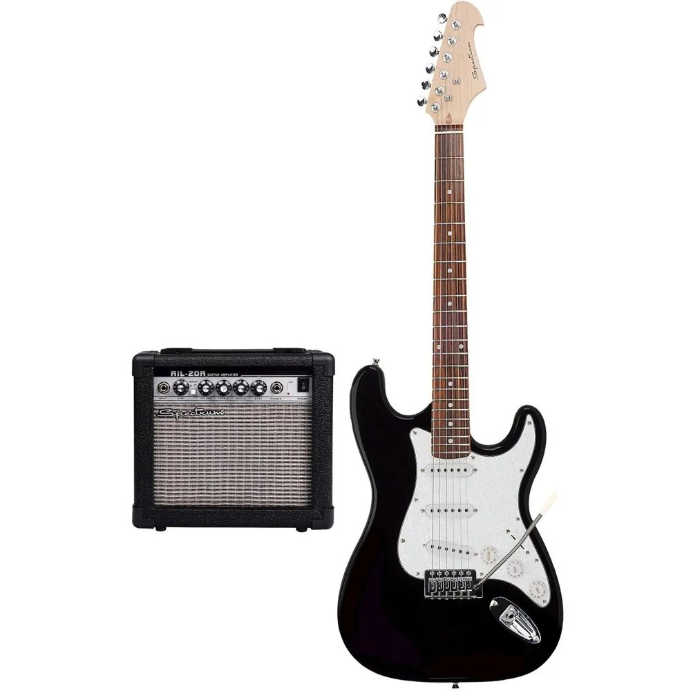 Spectrum AIL278A Pro Series  Electric Guitar With Amplifier Pack - Bla