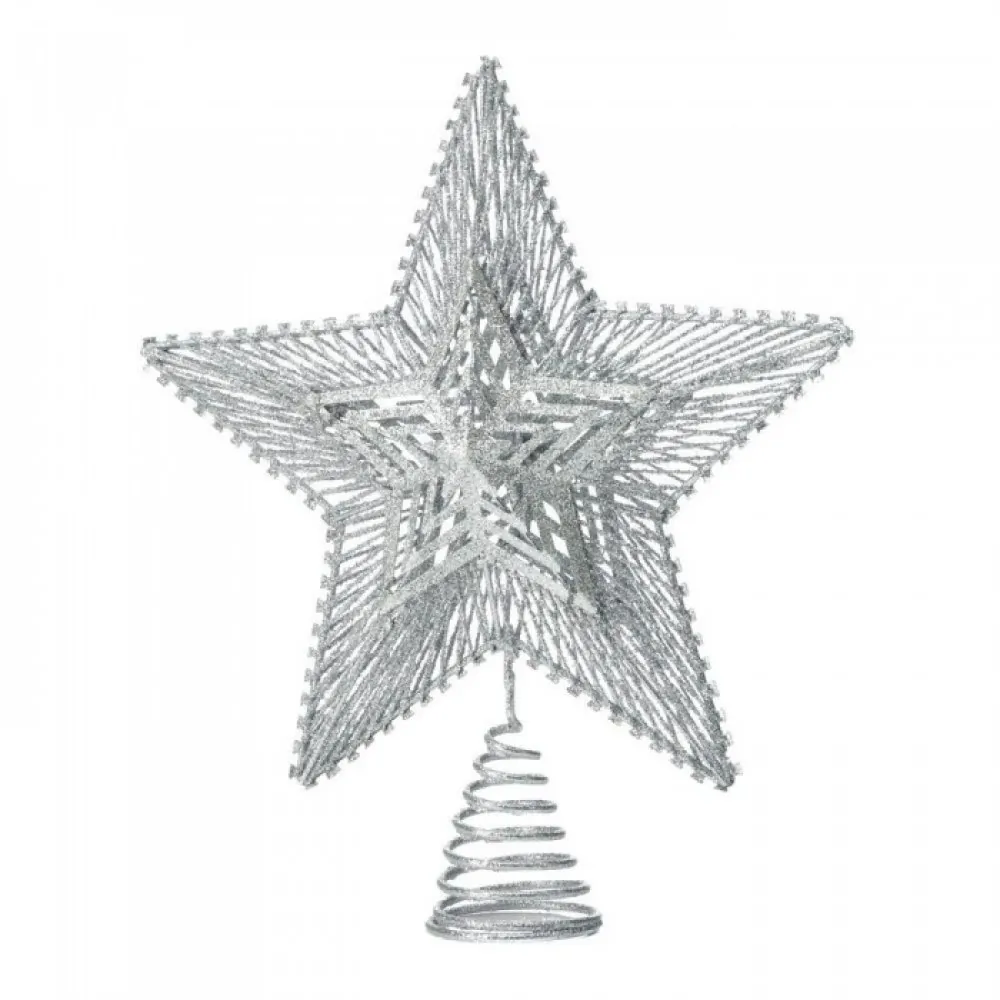 Christmas 10018483 Silver Star Tree Topper