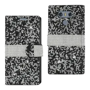 Lg DFC02-LGG6BK G6 Rhinestone Wallet Case - Black Design