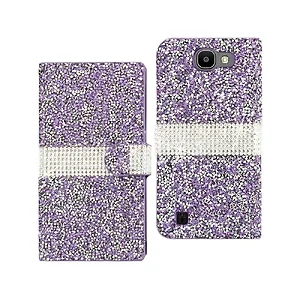 DFC02-LGSpreePP | Lg Spree Rhinestone Wallet Case - Purple