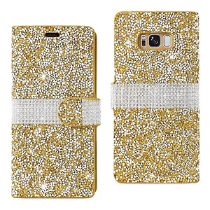 DFC02-S8EDGEGD | Samsung REIKO Diamond Rhinestone Wallet
