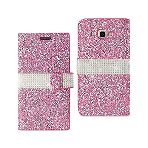 DFC02-SAMJ7PK | Samsung REIKO Pink Rhinestone Wallet Case