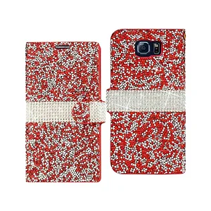 DFC02-SAMS6RD | Samsung Rhinestone Wallet Case for Galaxy