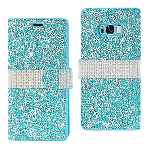 DFC02-SAMS8BL | Samsung Rhinestone Wallet Case for Galaxy