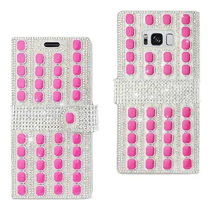 DFC03-SAMS8OGHK | Samsung Hot Pink Octagon Diamond Wallet