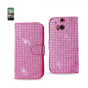 Htc DFC-HTCM8PK Reiko  One M8 Jewelry Diamond Rhinestone Wallet Case I