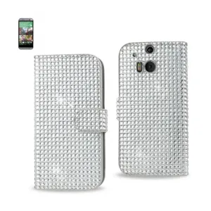 Htc DFC-HTCM8SL Reiko  One M8 Jewelry Diamond Rhinestone Wallet Case I