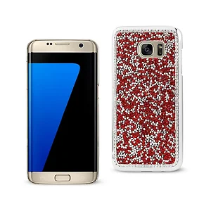 DPC03-S7EDGERD | Samsung Red Rhinestone Bling Case for