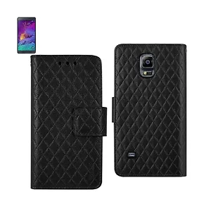 FC221-SAMNOTE4RBBK | Samsung Luxurious Rhombus Wallet Case
