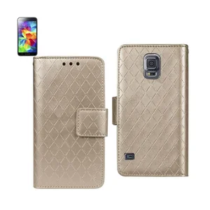FC221-SAMS5RBCP | Samsung Champagne Rhombus Wallet Case for