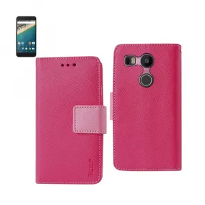 Lg FC22-LGNEX5XHPK Reiko  Nexus 5x 3-in-1 Wallet Case In Hot Pink