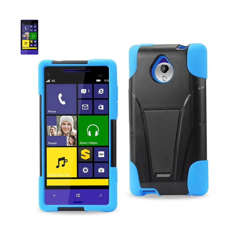 Htc SLCPC12-HTC8XTNVBK Reiko  8xt Hybrid Heavy Duty Case With Kickstan