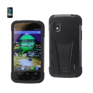 Lg SLCPC12-LGE960BK Reiko  Nexus 4 Hybrid Heavy Duty Case With Kicksta