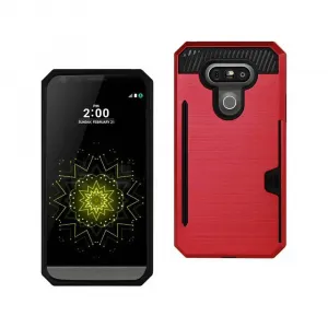 Lg SPWC01-LGG5RD G5 Slim Armor Hybrid Case With Card Holder - Red